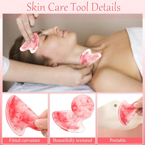 2025 Senaste Modell 16 st Gua Sha Ansiktsverktyg Gua Sha Sten Ansiktsmassageverktyg Ansiktsmassager för Kroppsspa Akupunktur Lindra M