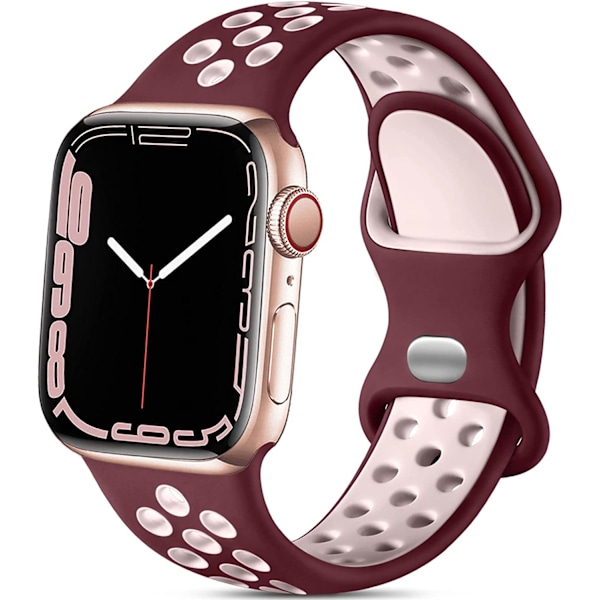 Kompatibel med Apple Watch Band 45mm 44mm 42mm 49mm iWatch Wine/Pink 42mm/44mm/45mm/49mm S/M