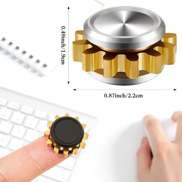 2 stk. kobbergir metallspinnleke liten fidget-leke solid metall
