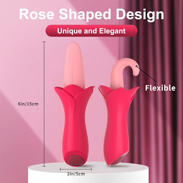 2025 Senaste Modell Rosformade Sexleksaker för Kvinnor Klitoris Sexleksaker G-punktsvibrator 10 Lägen