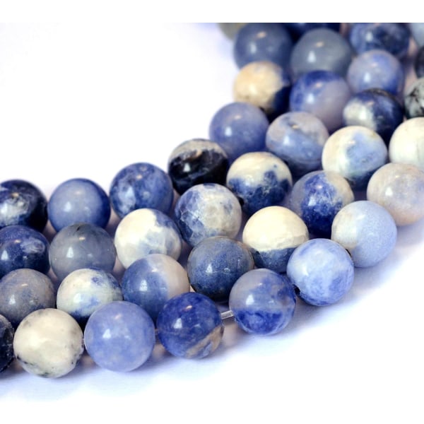 Blå-ven stenpärlor: Sodalit ädelstenar för smyckestillverkning