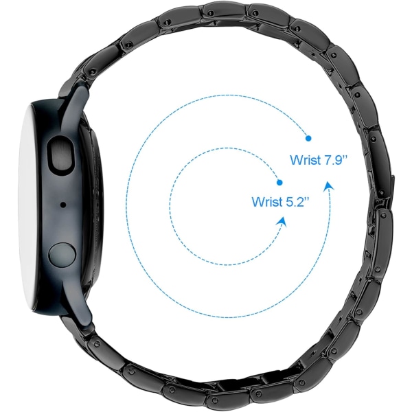 Kompatibelt med Galaxy Watch Active 2 Armband, 20mm Smycken Bling Metall