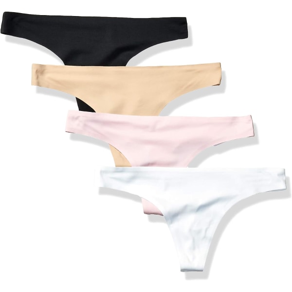 Kvinnors sömlösa stretch-trosa, 4-pack Neutral Tones L