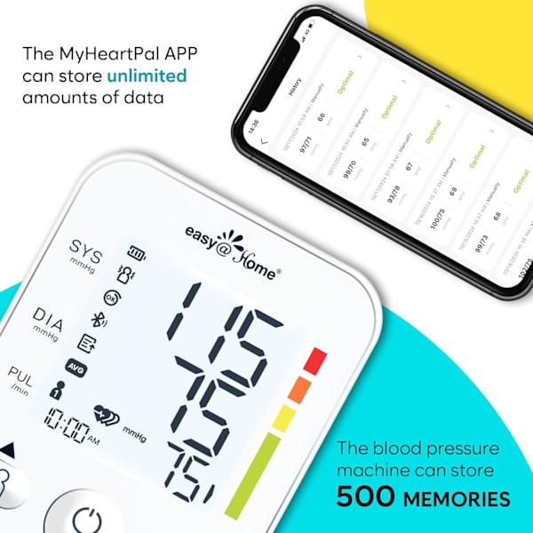 2025 Senaste Modell Blodtrycksmätare: Bluetooth Smart Stor Manschett BP-mätare | Digital Sphygmomanometer | iOS & Android APP | EBP0