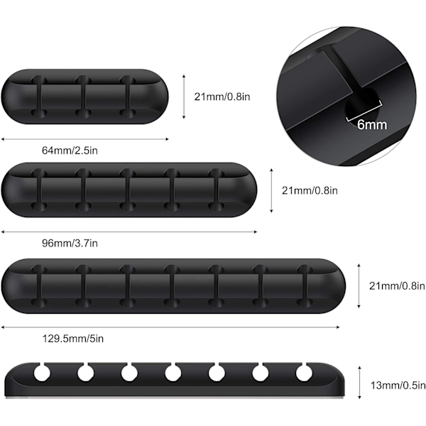 Kabelhållare, 3-pack Kabelhantering Trådarrangör