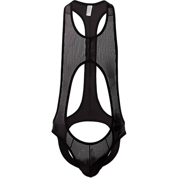 2025 Senaste Modell Herr Leotard Body Stretch Brottningstrikå Jumpsuit Tanga One-Piece G-String Underkläder B-svart XX-Large