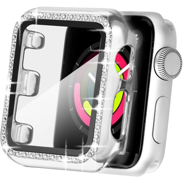40 mm Bling case kompatibelt Apple Watch band med inbyggt härdat
