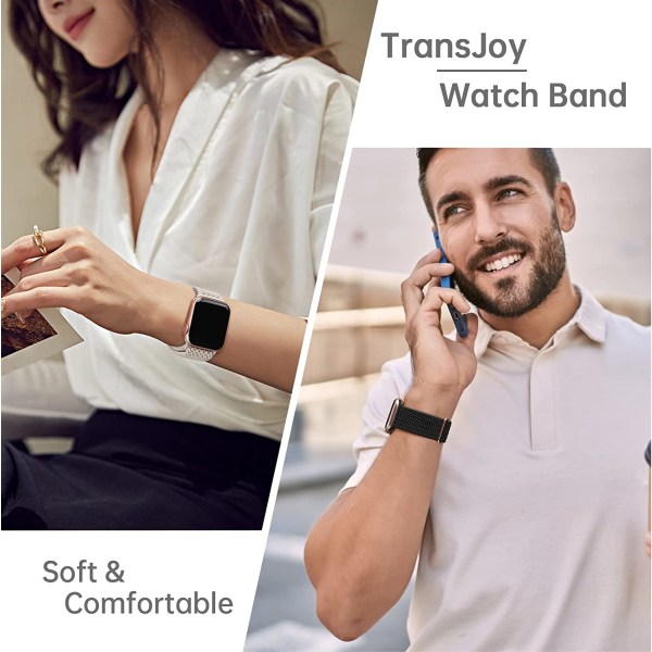 Flätat stretchigt justerbart watch för Apple Watch -band Milk Tea 38MM/40MM /41MM