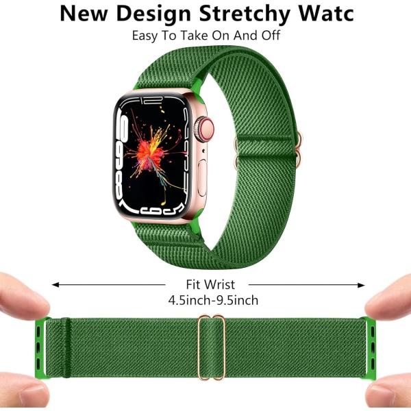 Stretchiga nylon som är kompatibla med Apple Watch Band 45 mm 44 mm 42 mm