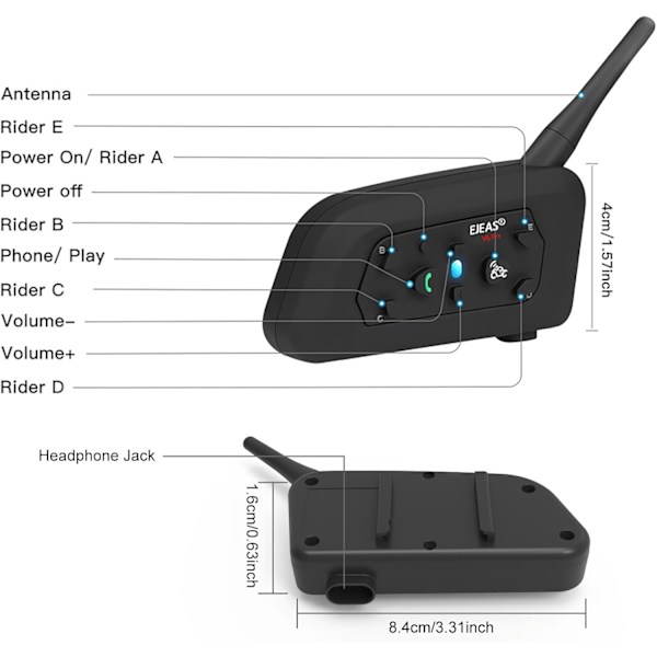 2025 Senaste Modell V6C Professionell Fotbollsdomare Bluetooth Intercom, 2 Personer Trådlöst Bluetooth Headset med Löpararmband