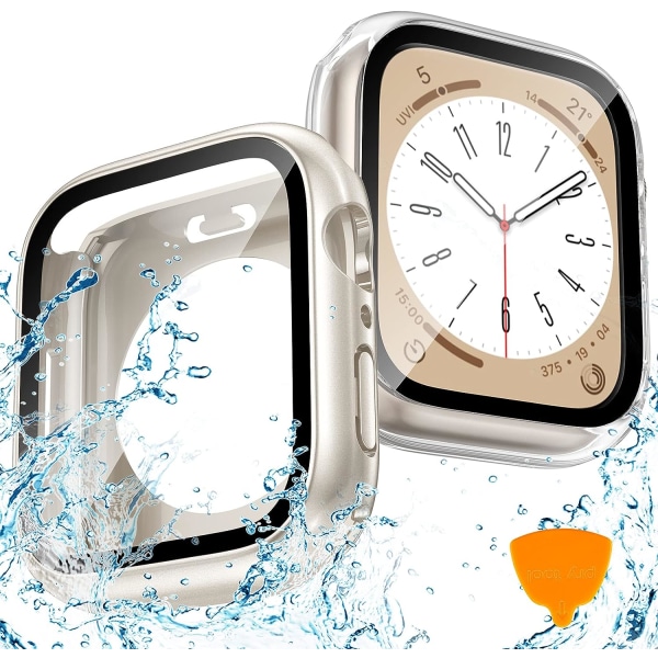 2-pack vattentätt Apple Watch case för SE/serien Clear+Starlight (Matte) 40mm