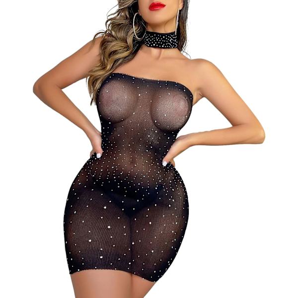 2025 Senaste Modell Sexiga Underkläder för Kvinnor Stygga Fisknätsunderkläder Set Bodysuit Outfits Teddy Babydoll Erotiska Mesh Damkläder B