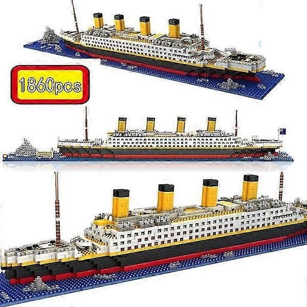 1800+ dele Titanic, krydstogtskibsmodel, DIY diamantbyggeklodser