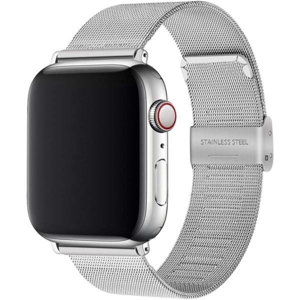 Kompatibel med Apple Watch Mesh i rostfritt stål - justerbar