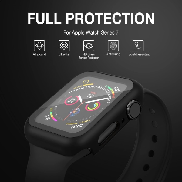 Fodral Kompatibelt med Apple Watch Series 8 Series black 8/7 45mm