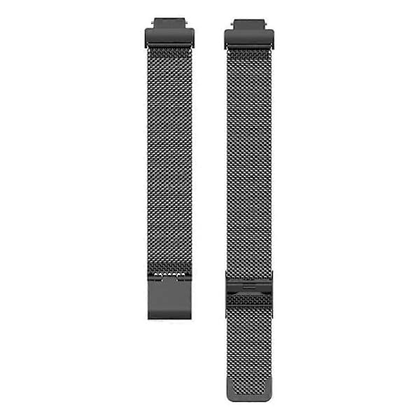 Fintmasket rem i rustfrit stål til Fitbit Inspire 3, udskiftnings-smartwatchrem, med spænde, sort.