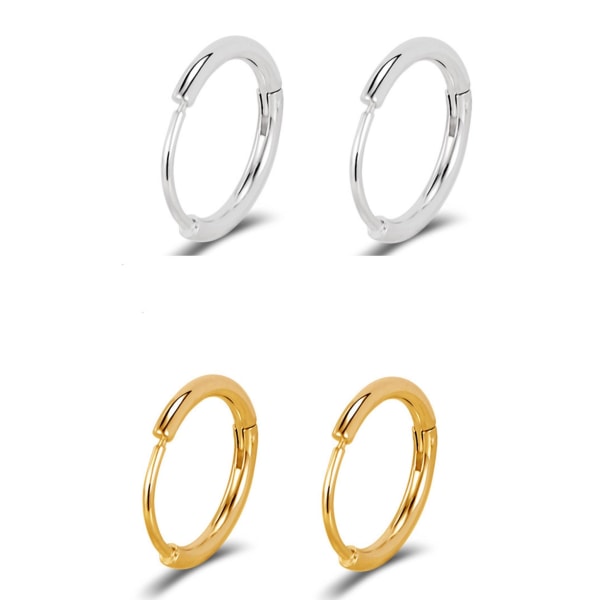 1,6mm tunn Ringar/creoler örhängen i kirurgiskt stål. Guld 16mm innerdiameter