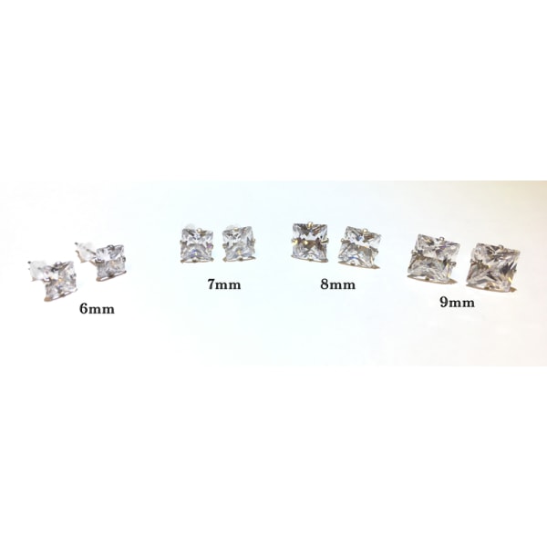 4 Par äkta silver örhängen med fyrkantiga stenar,olika storlekar 4 par Fyrkantig-sten öhängen