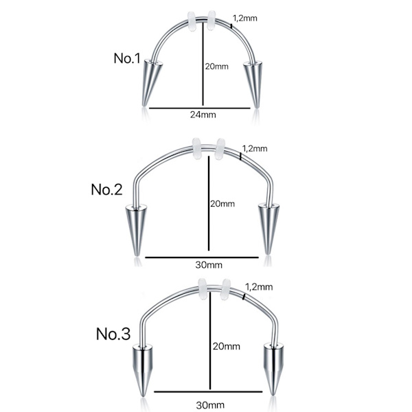 Smiley piercing i 316L kirurgiskt stål No.2