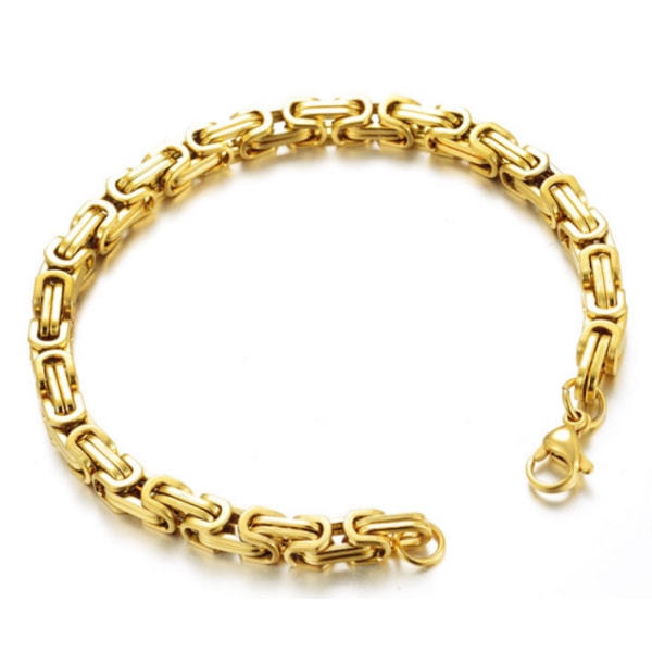 Kejsarlänk guld armband i rostfritt stål med 18k guldplätering 20cm