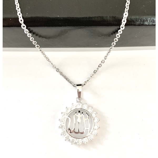 Muslim halsband med Allah hänge och Cubic zirkon stenar Kedja NO.1