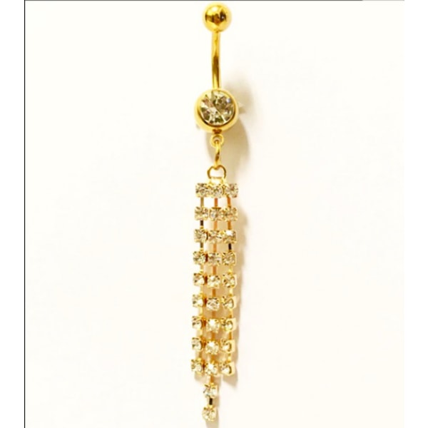 Guld färgad navelpiercing, kort stav /lång stav guld 6mm