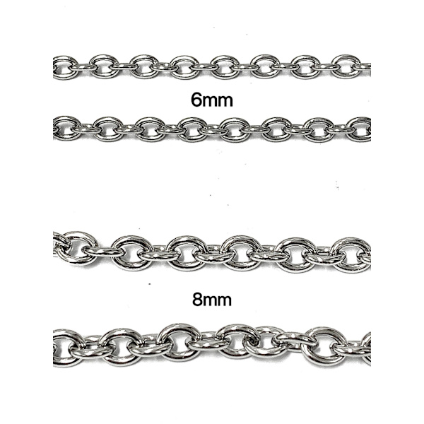 Rund Ankarlänk halsband i stål som håller färgen livet ut. 6mm tjock, 60cm lång
