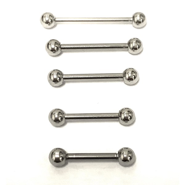 5 st Raka barbells i olika längder 4mm kulor