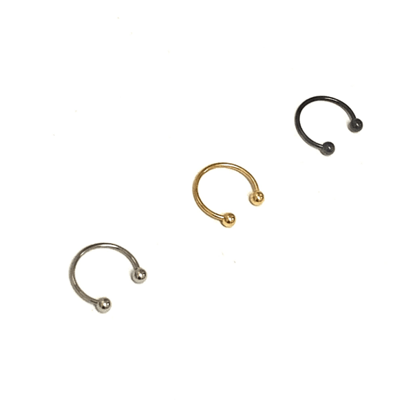 Extra tunn Hästsko Ring piercing(3st) 10mm, 3st silver färg