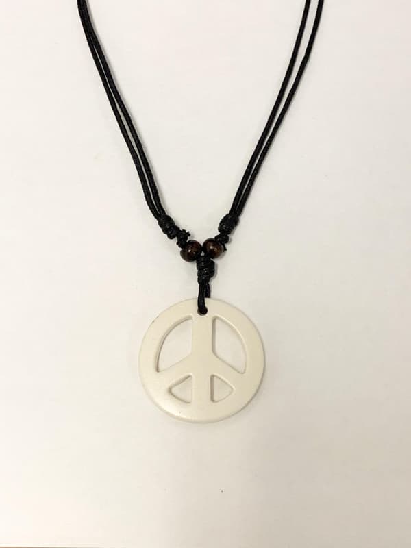 Peacemärke halsband med textilrem 