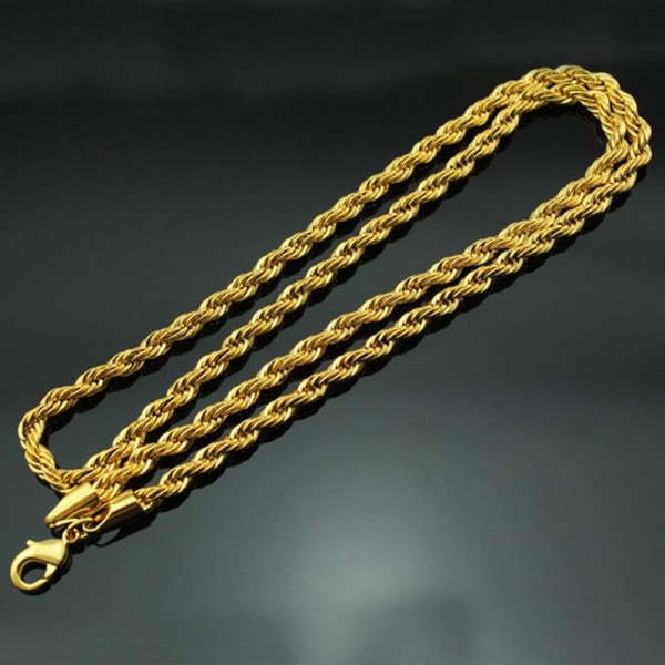 Cordell halsband i rostfritt stål med 18k guldplätering 3mm tjock,45cm lång