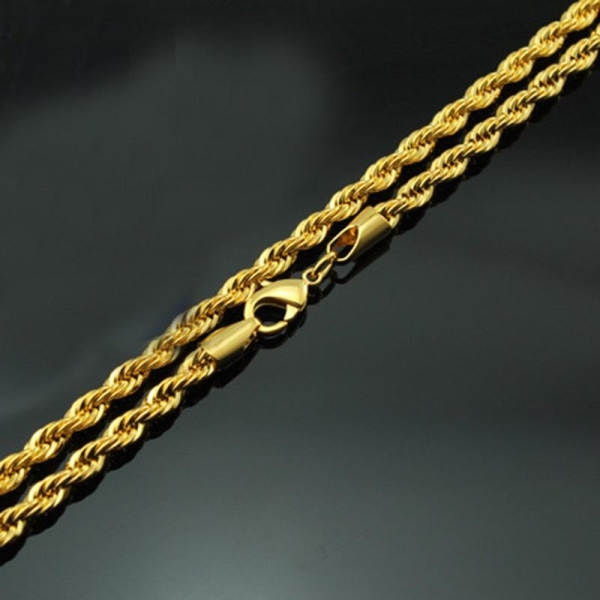 Cordell halsband i rostfritt stål med 18k guldplätering 2mm tjock,45cm lång