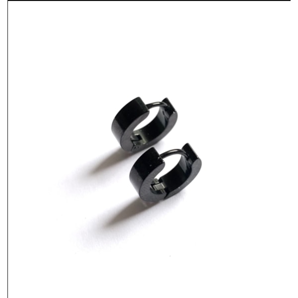 Ringar/creoler örhängen i kirurgiskt stål. (1 par)(svart) svart