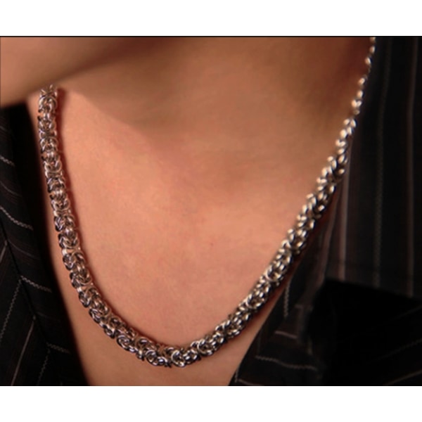 Kejsarlänk halsband i stål som håller färgen livet ut,7mm/6mm 6mm tjock, 60cm lång