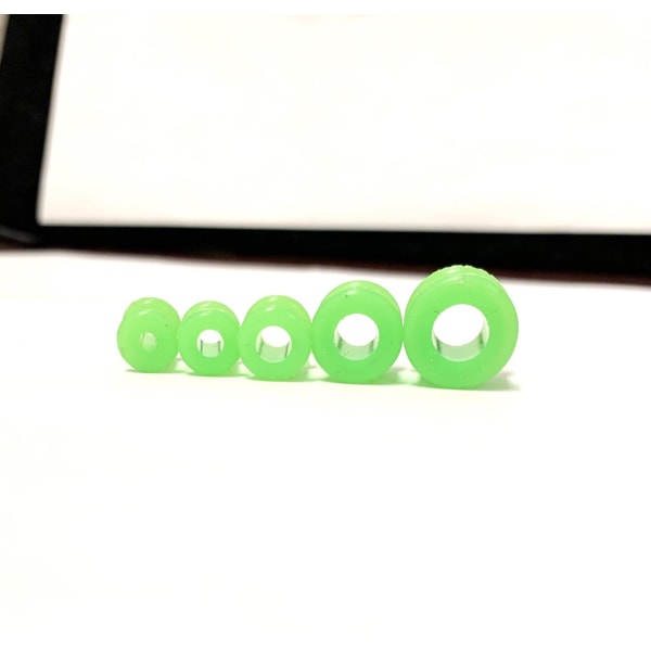 Silikon tunnlar i grön, 4mm-10mm, 5st grön