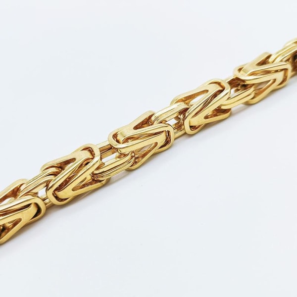 Guld Kejsarlänk armband i rostfritt stål med 18k guldplätering 6mm tjock, 19cm lång