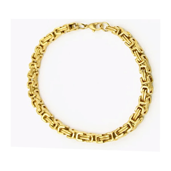 Kejsarlänk guld armband i rostfritt stål med 18k guldplätering 21cm