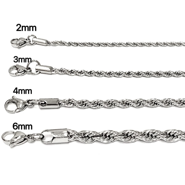 Cordell Länk halsband i stål som håller färgen livet ut 2mm tjock,55cm lång