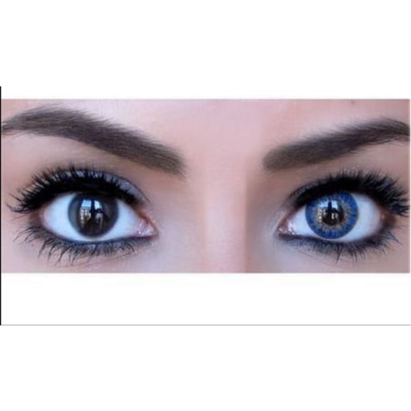 Blå- linser för både mörka och ljusa ögon,med linsetui sapphire blue