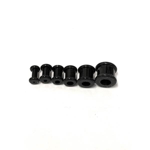 Silikon tunnlar i svart, 3mm-10mm, 6st svart