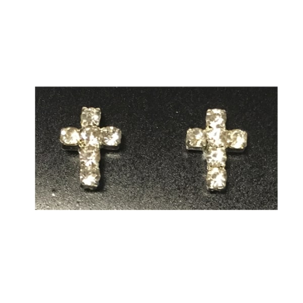 Magnet Kors örhängen med stenar (kors) silver