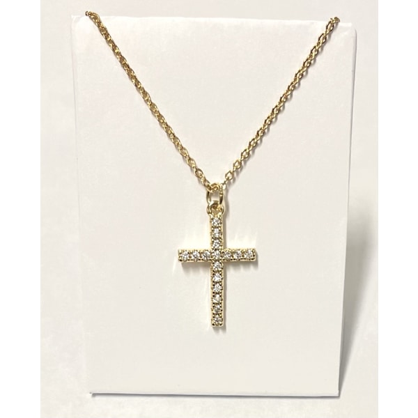 Kors halsband med 18k guldplätering 50cm lång