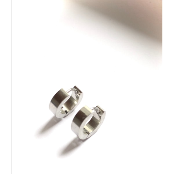 Ringar/creoler örhängen i kirurgiskt stål. (1 par)(silver) silver