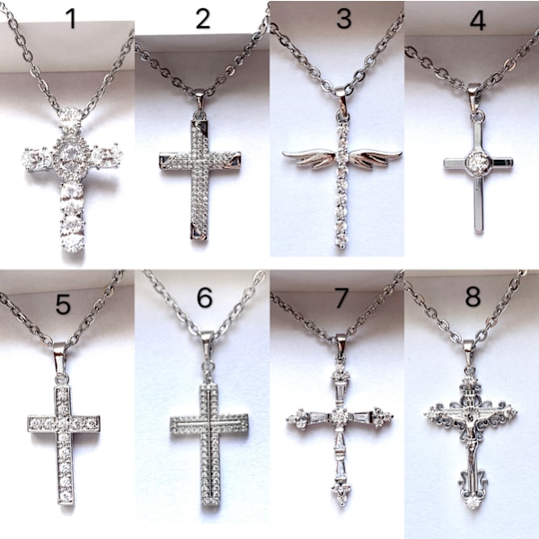 Halsband med Kors hänge(kedja ingår)(NO.5)