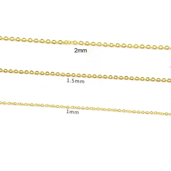 Guld halskedja i rostfritt stål med 18k guldplätering 1,5mm tjock, 50 cm lång