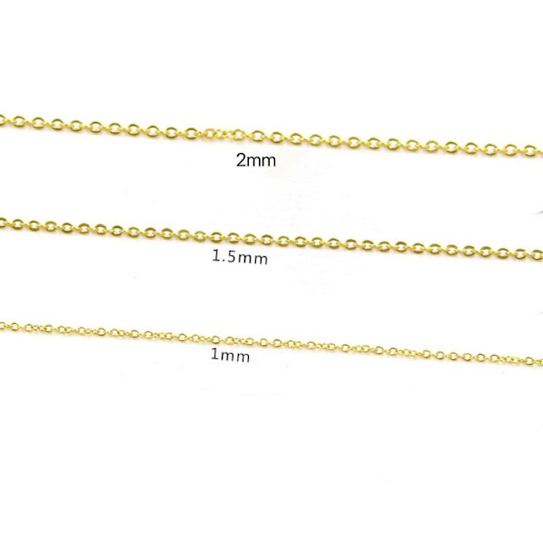 Guld halskedja i rostfritt stål med 18k guldplätering 1,5mm tjock, 50 cm lång