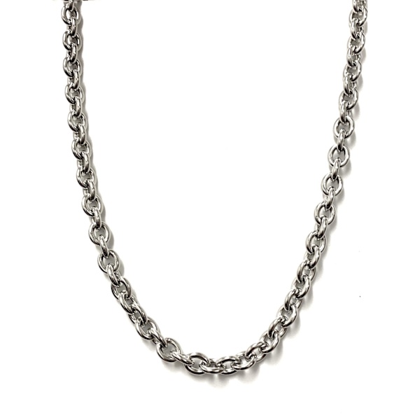 Rund Ankarlänk halsband i stål som håller färgen livet ut. 6mm tjock, 60cm lång