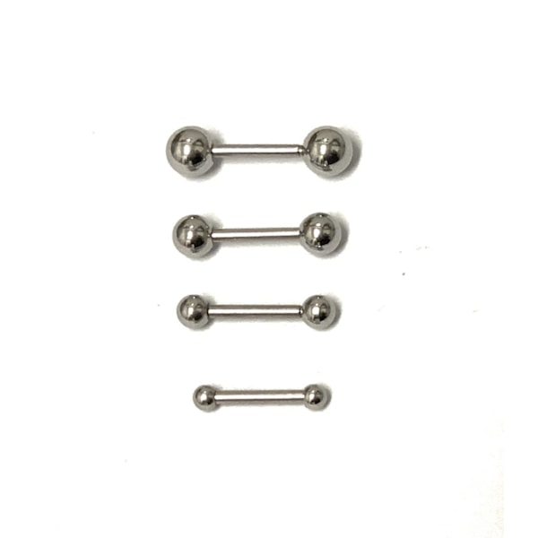 Raka barbells med olika kulstorlekar (4st) 8mm lång