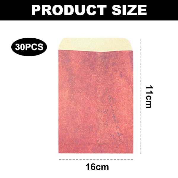 30-pack kuvert, tackkort, för de flesta tillfällen DIY, kortinbjudningskuvert, 16*11cm