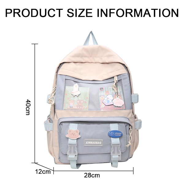 Kawaii Ryggsekk Jente Skole Notatbok Skoleveske Reise Ryggsekk Blomster Ryggsekk for Jente Student